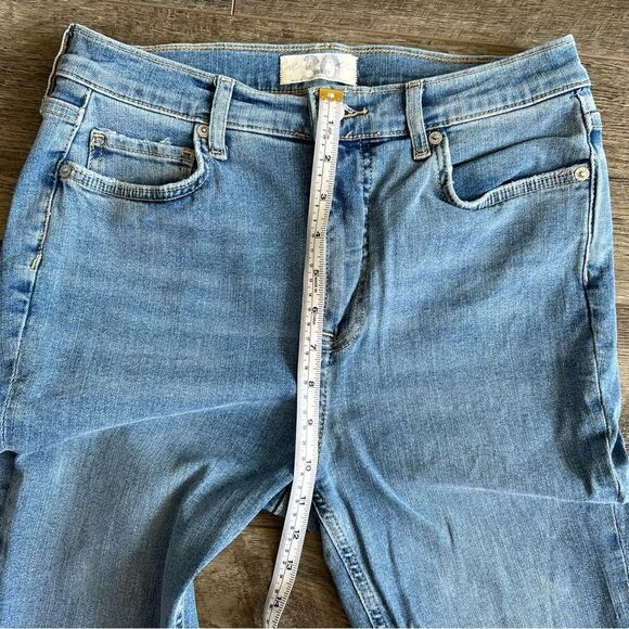 Free People Light Wash Busted Knee Destroyed Skinny Jeans Size 30 High Rise - Picture 10 of 16